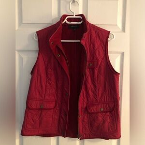 RED Quilted ZIP UP BARN EQUESTRIAN Barn Vest size medium